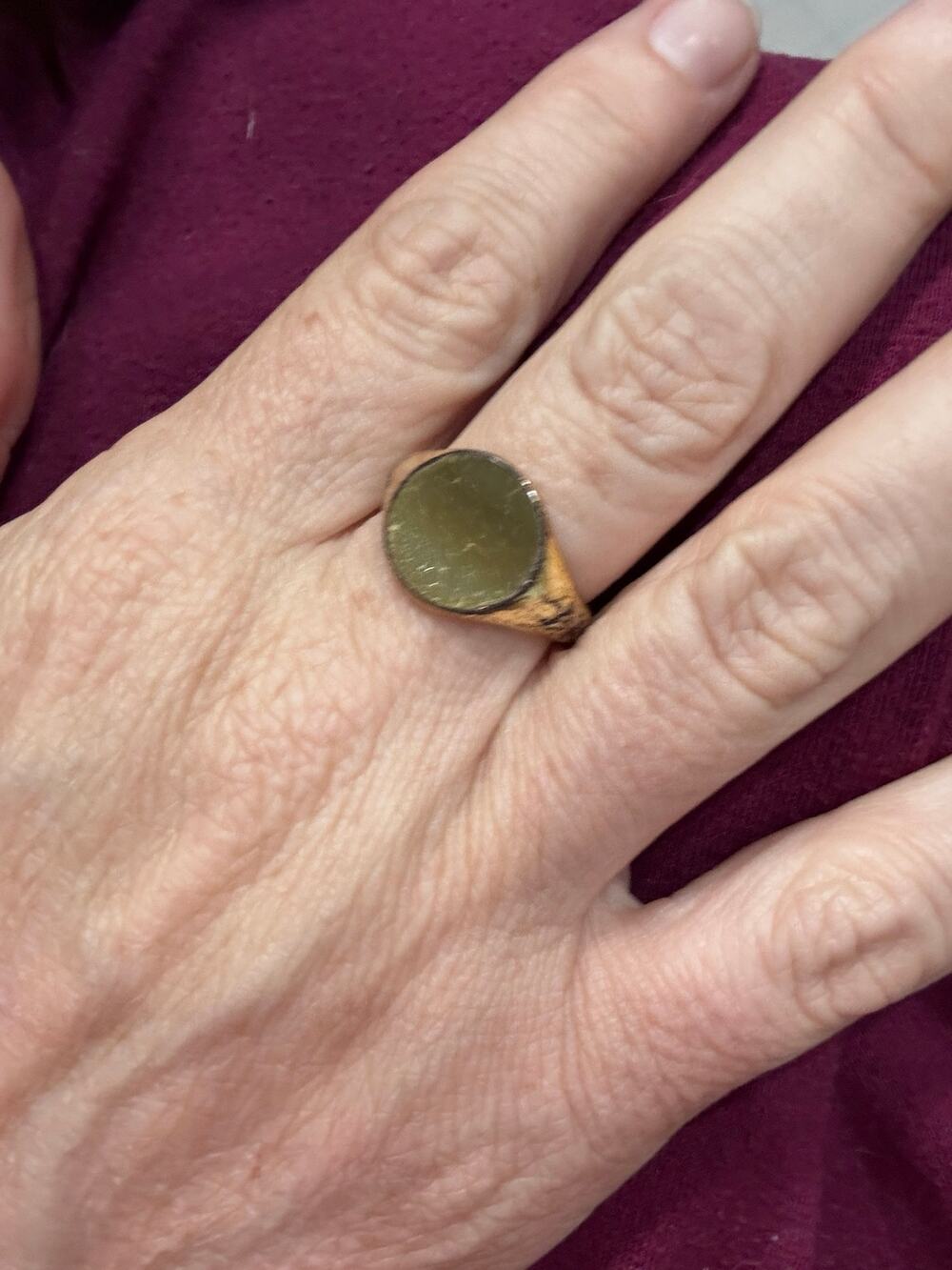 Vintage Gold-Tone Vermeil Signet Ring